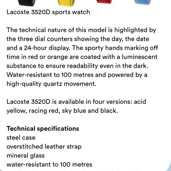 Lacoste Watch (3520D Sports Watch) (needs new battery) - Picture 10 of 10